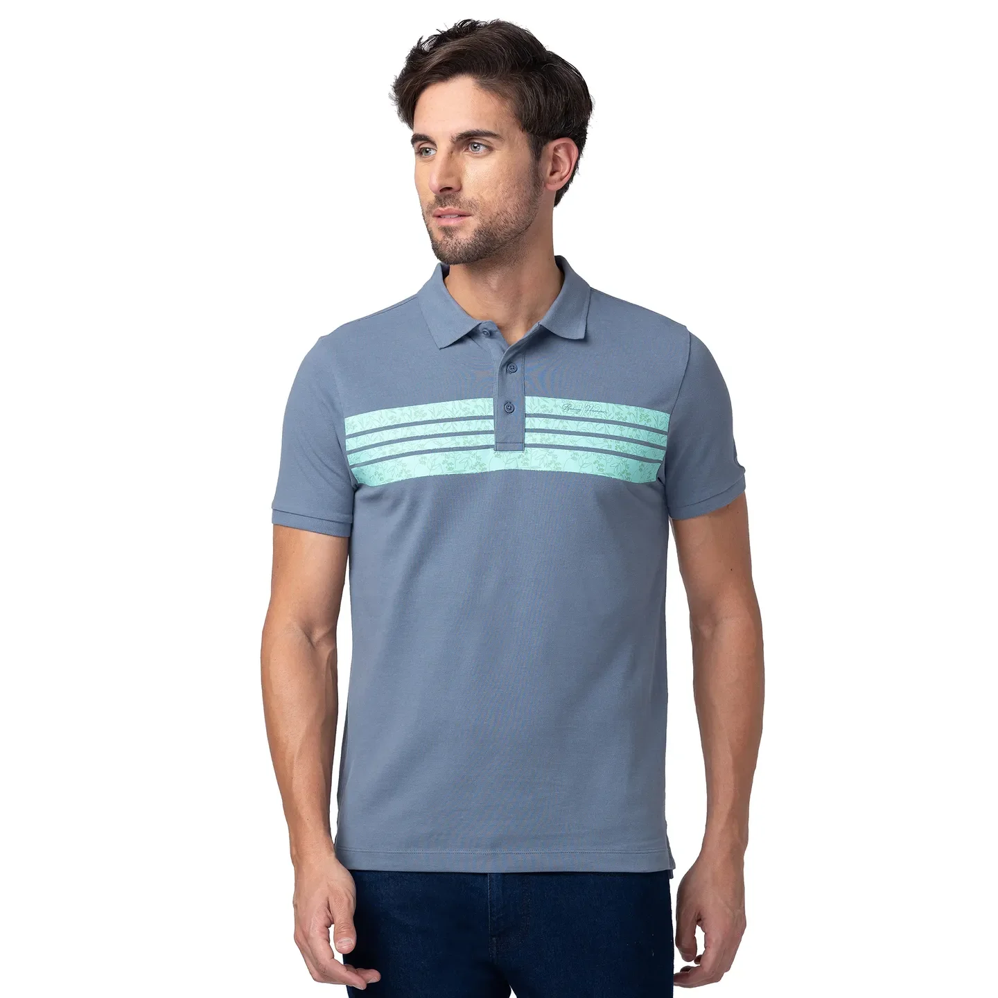 Blue Regular Fit Men's Polo T-Shirt by Being Human Clothing