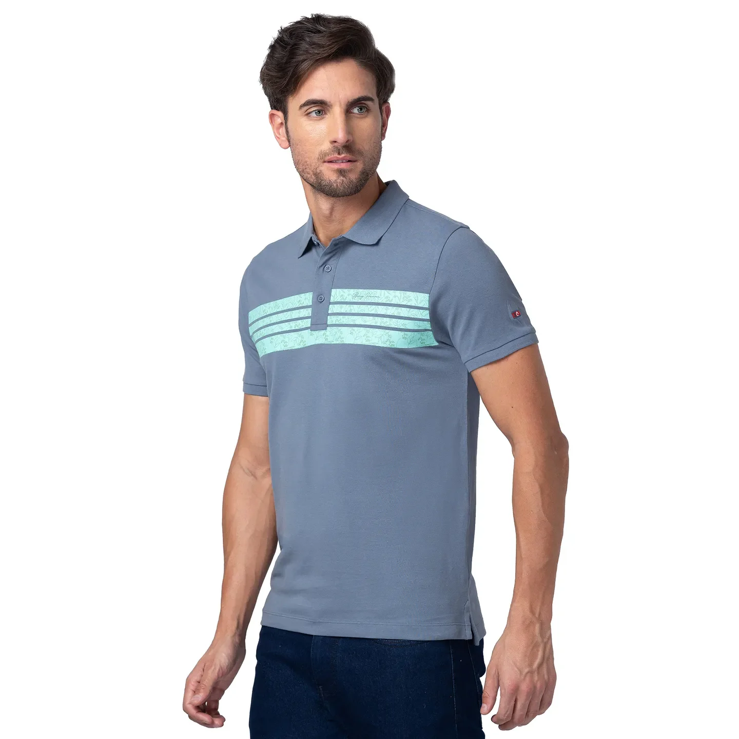 Blue Regular Fit Men's Polo T-Shirt by Being Human Clothing - Image 4