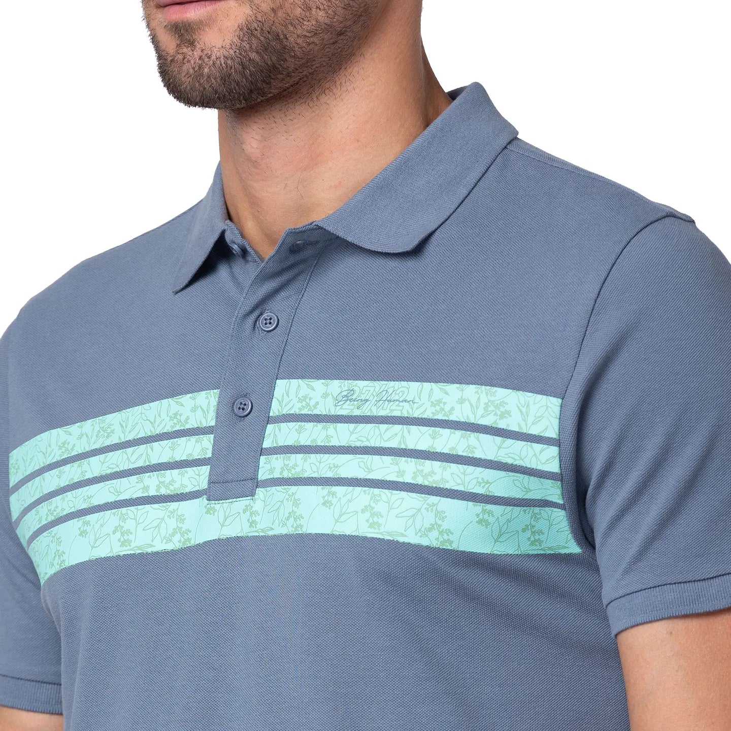 Blue Regular Fit Men's Polo T-Shirt by Being Human Clothing - Image 5
