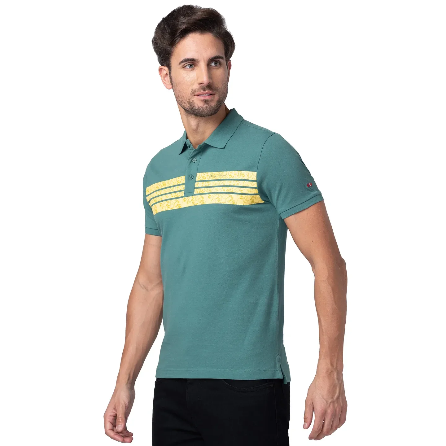 Green Regular Fit Men's Polo T-Shirt by Being Human Clothing - Image 4