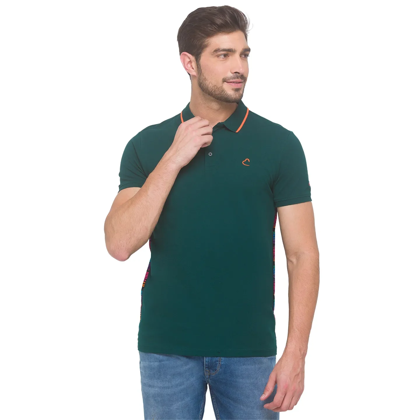 Forest Green Regular Fit Men's Polo T-shirt by Being Human Clothing