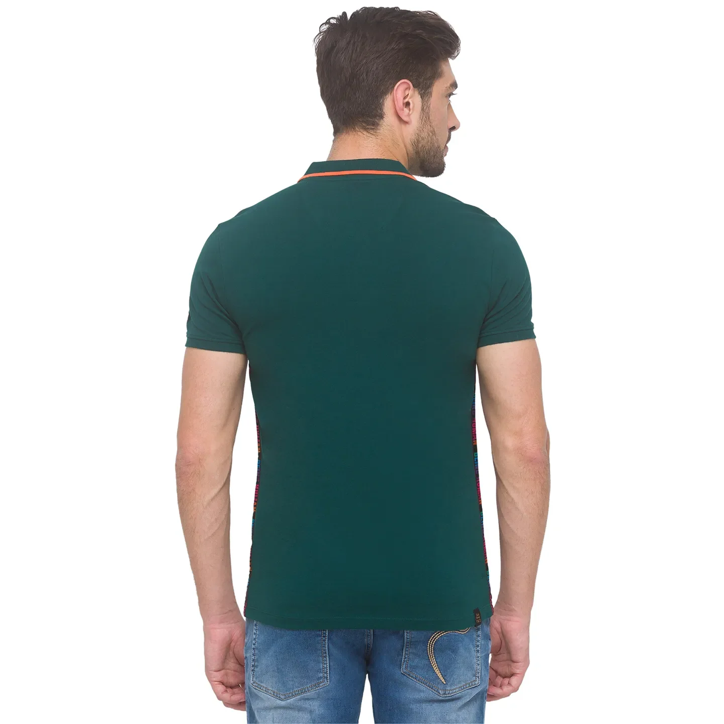 Forest Green Regular Fit Men's Polo T-shirt by Being Human Clothing - Image 4