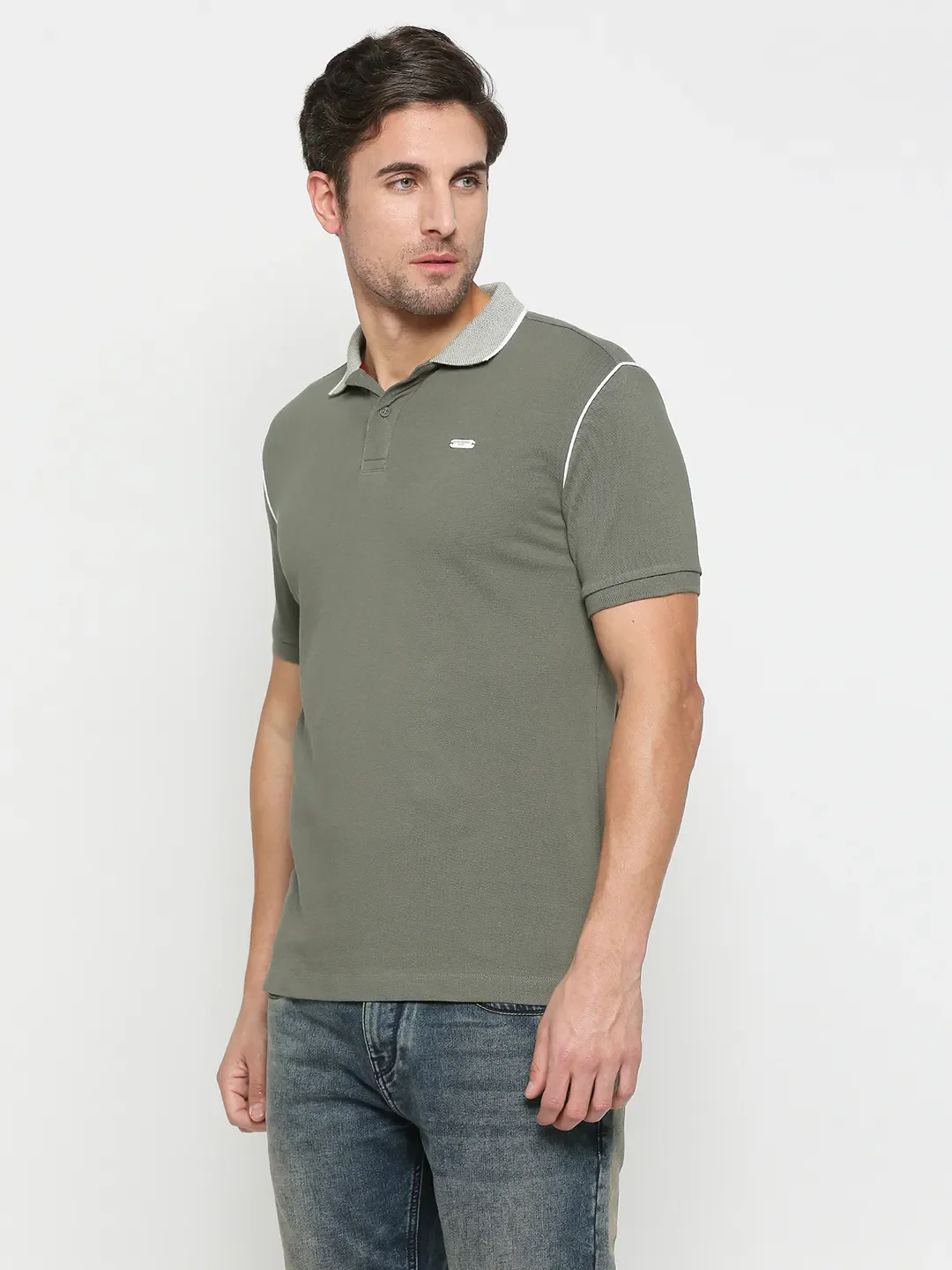 Green Regular Fit Men's Polo T-Shirt by Being Human Clothing - Image 2