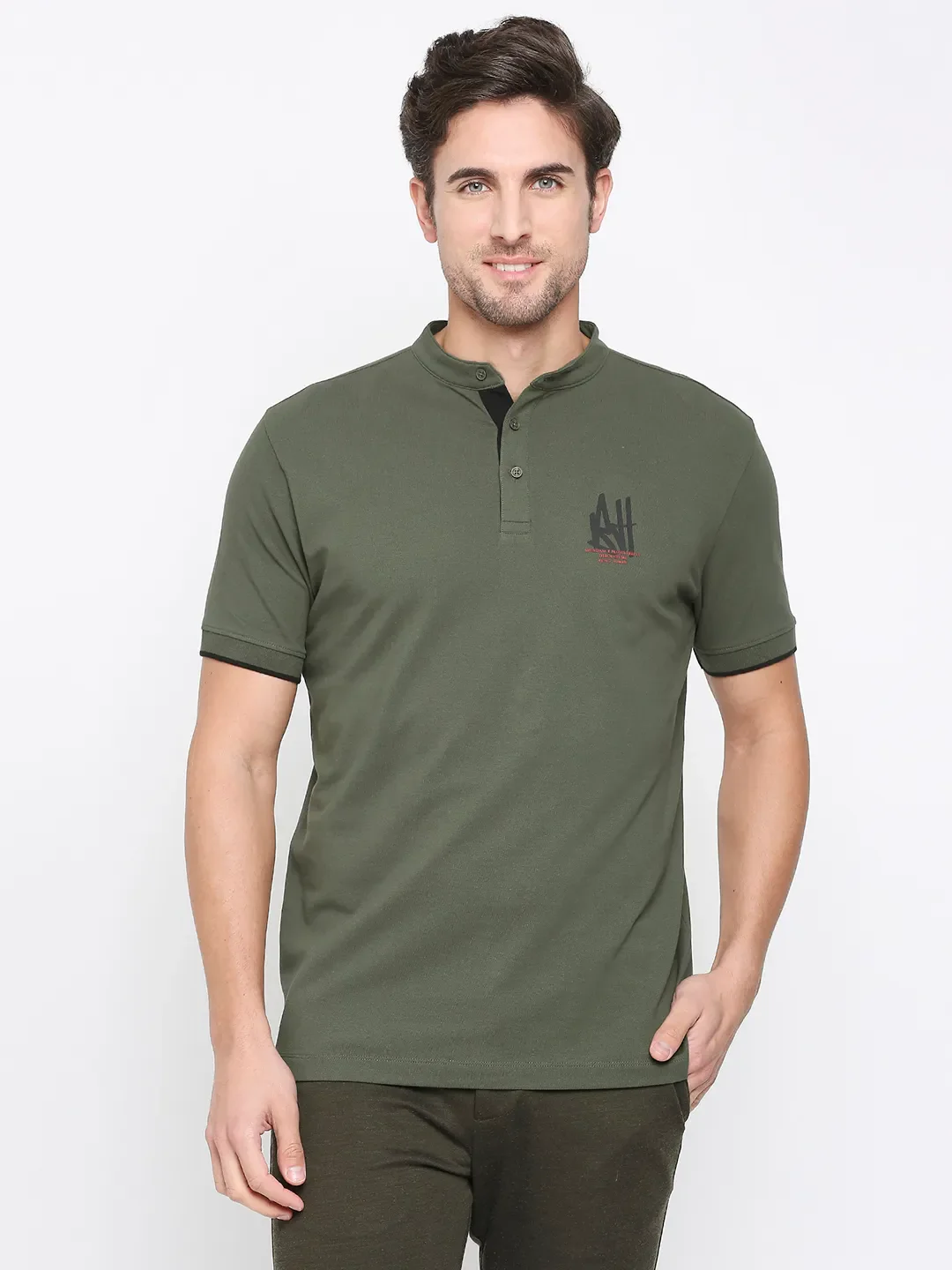 Forest Green Regular Fit Men's Polo T-shirt by Being Human Clothing