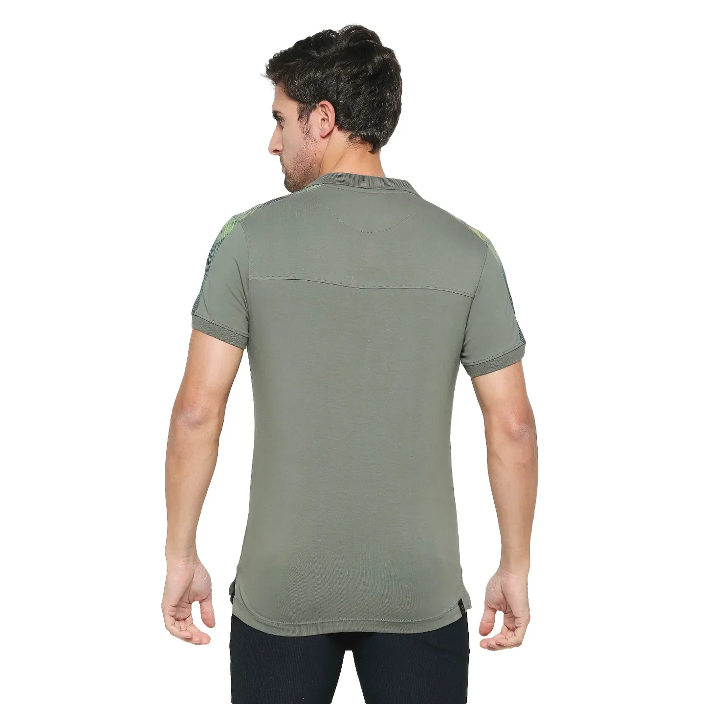 Green Regular Fit Men's Polo T-Shirt by Being Human Clothing - Image 4