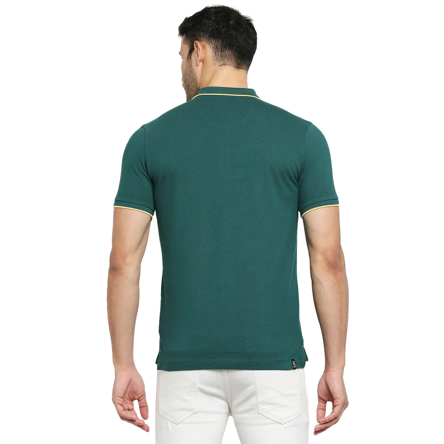 Green Regular Fit Men's Polo T-Shirt by Being Human Clothing - Image 4