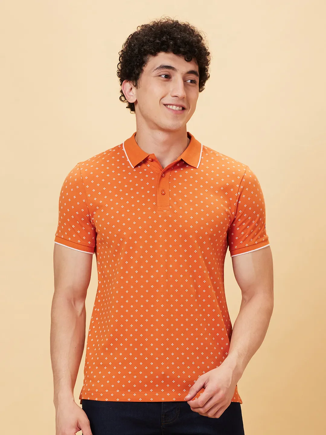 Gold Flam Regular Fit Men's Polo T-Shirt by Being Human Clothing - Image 6