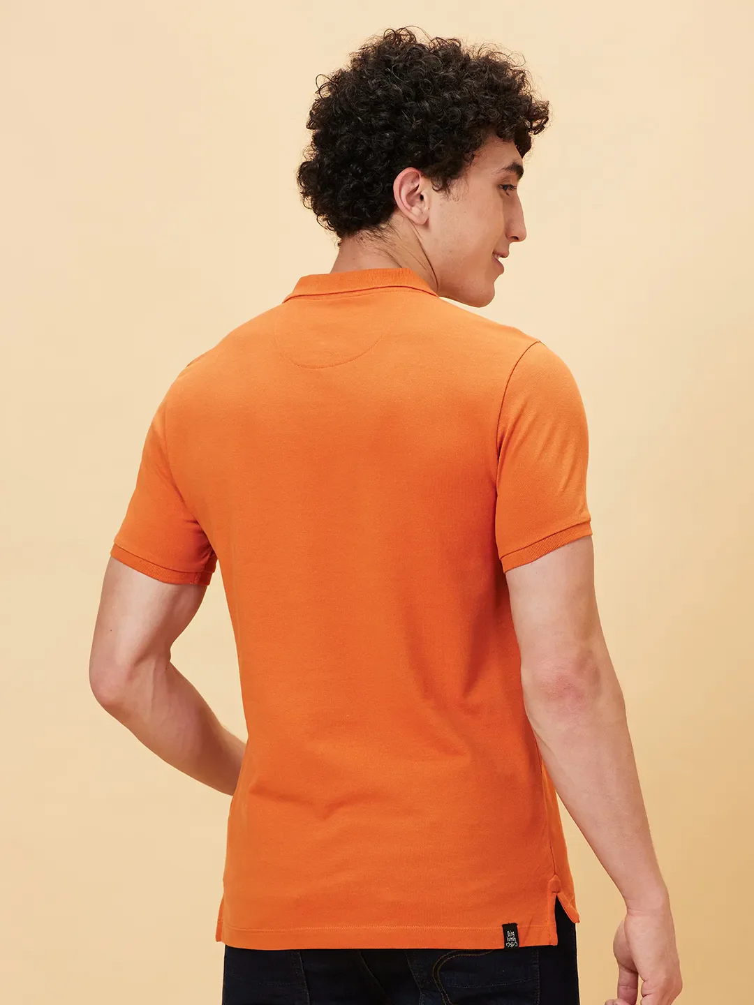 Orange Regular Fit Men's Polo T-Shirt by Being Human Clothing - Image 2
