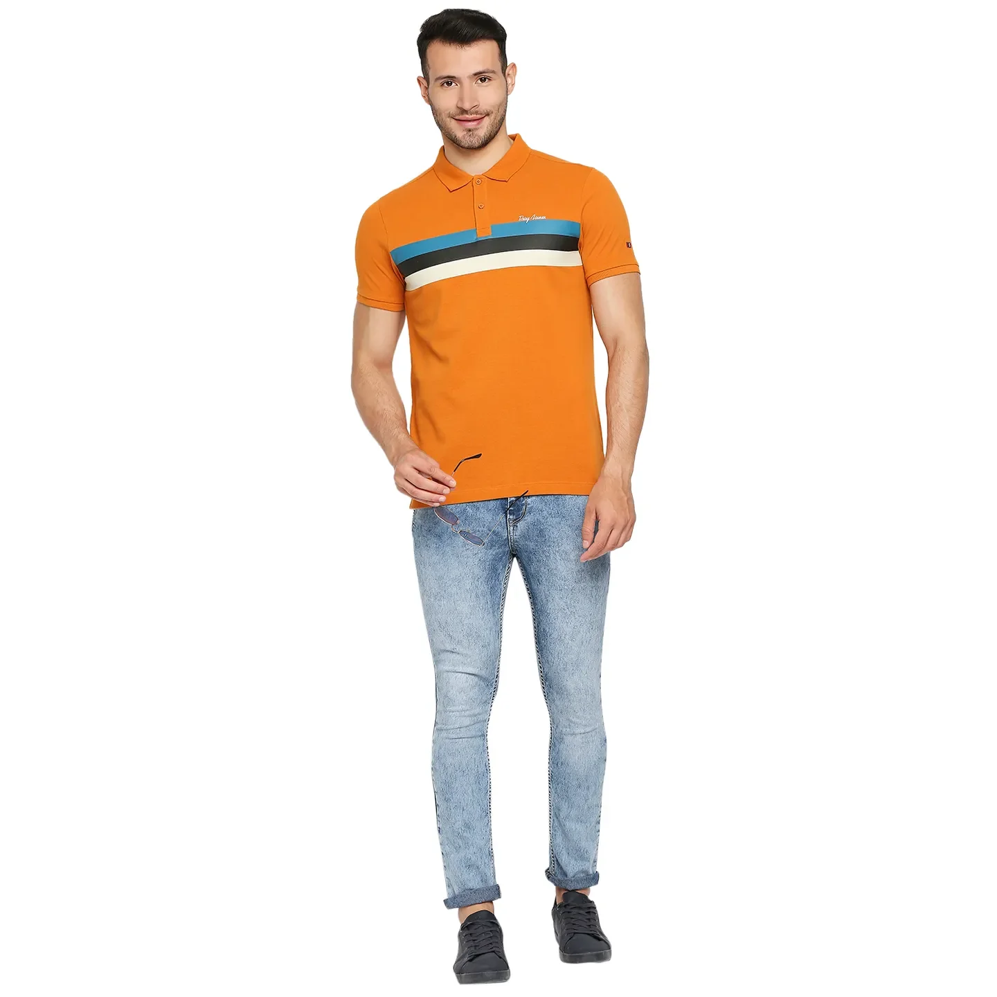Yellow Regular Fit Men's Polo T-Shirt by Being Human Clothing - Image 10