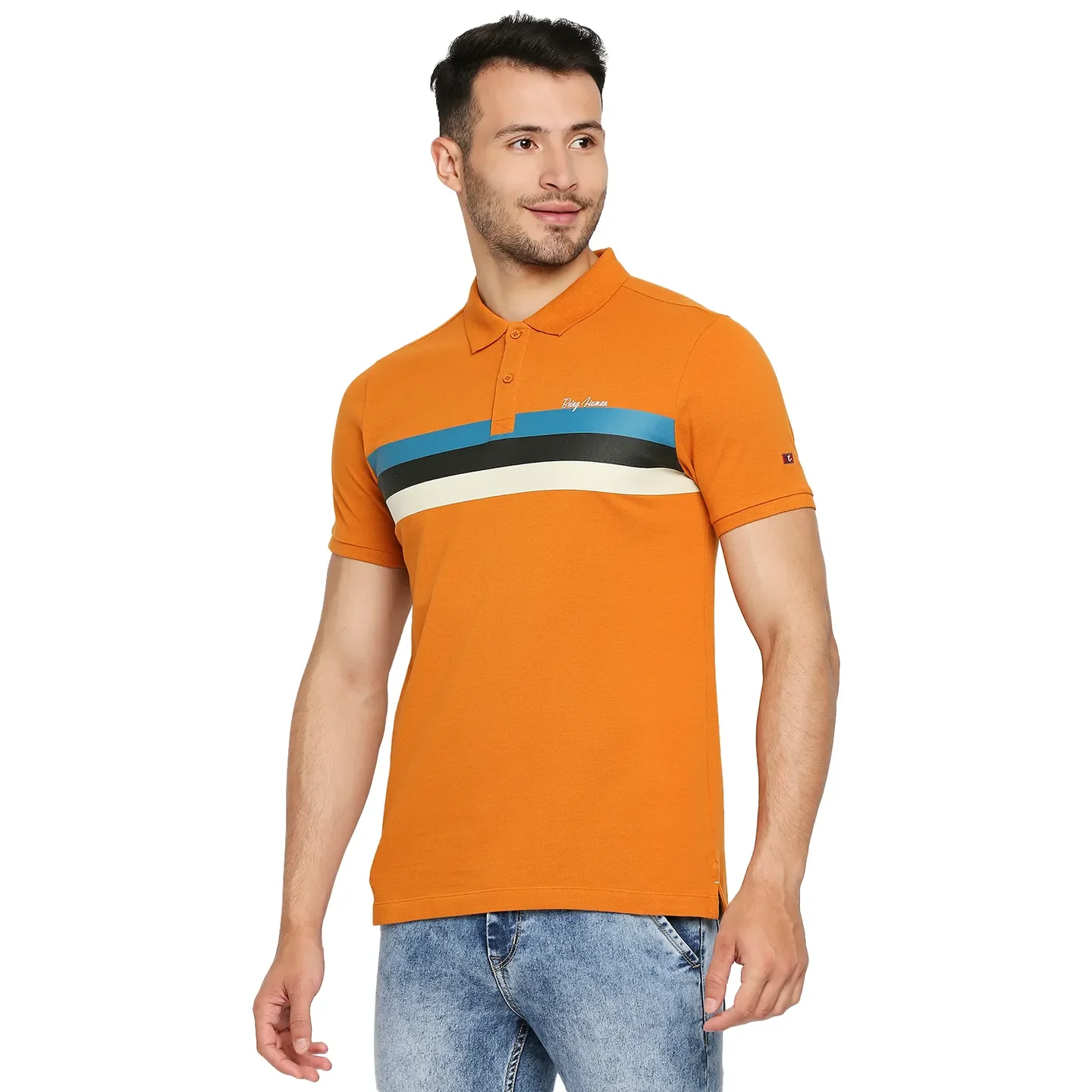 Yellow Regular Fit Men's Polo T-Shirt by Being Human Clothing - Image 5