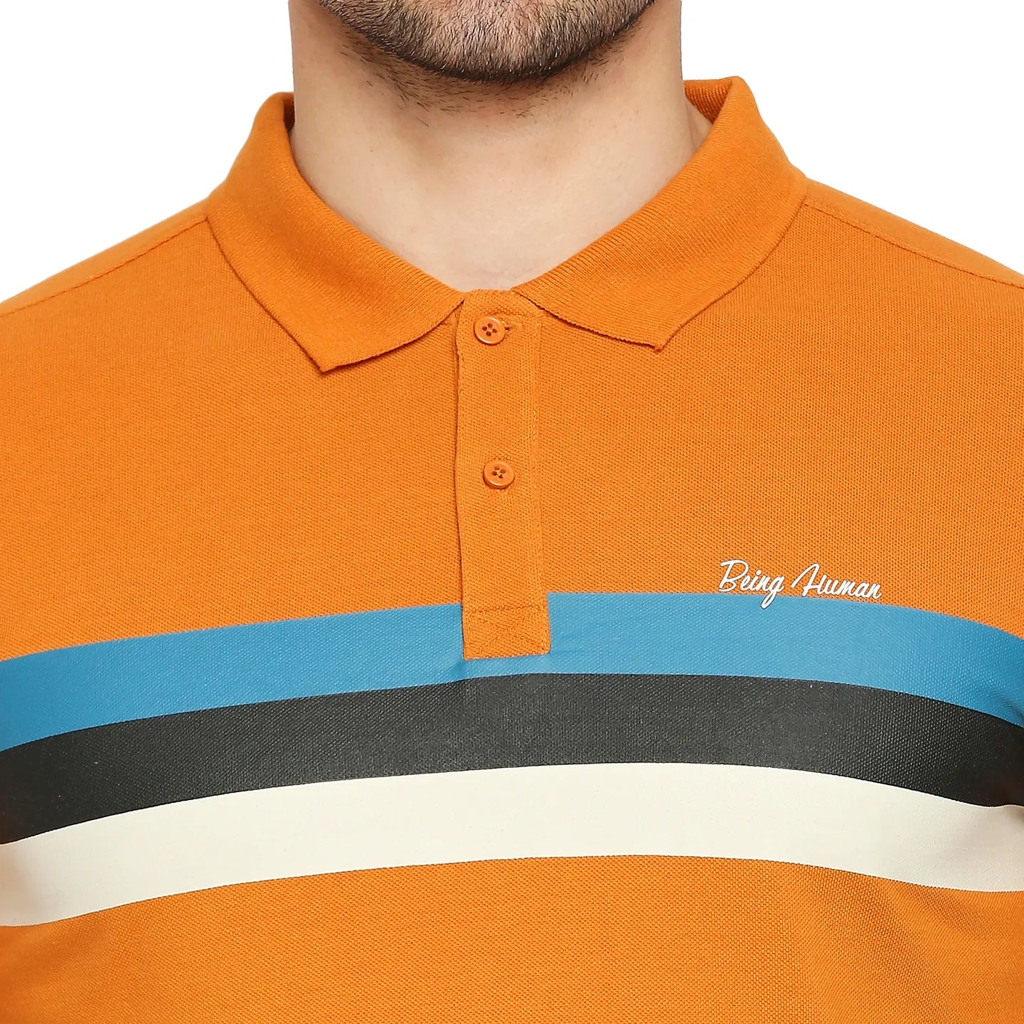 Yellow Regular Fit Men's Polo T-Shirt by Being Human Clothing - Image 7