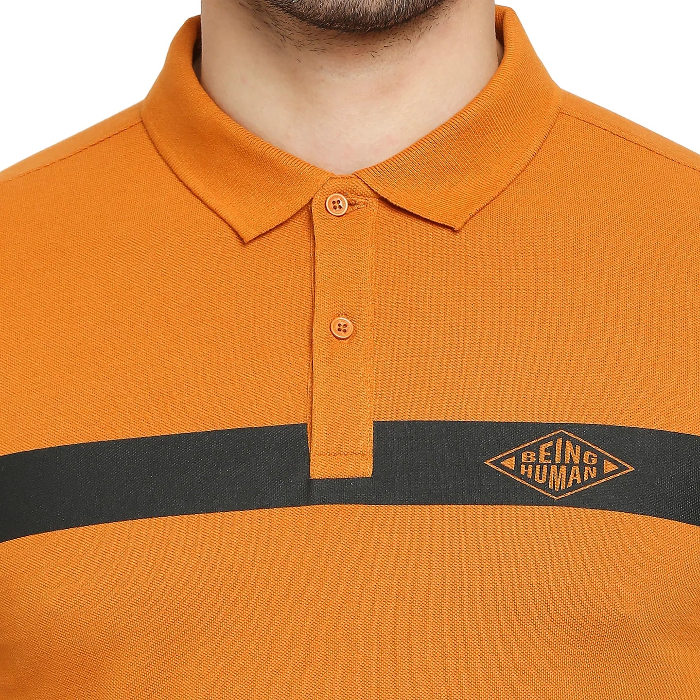 Yellow Regular Fit Men's Polo T-Shirt by Being Human Clothing - Image 5
