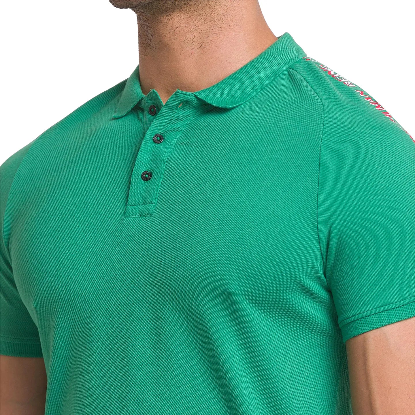 Green Slim Fit Men's Polo T-shirt by Being Human Clothing - Image 5