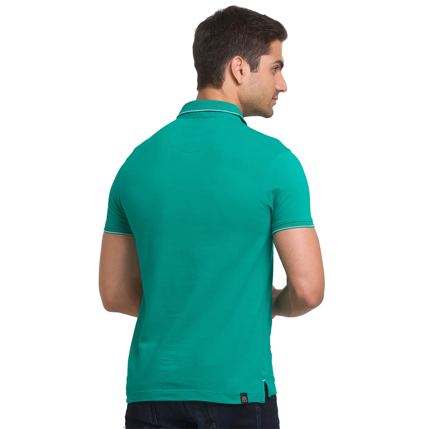 Green Regular Fit Men's Polo T-Shirt by Being Human Clothing - Image 3