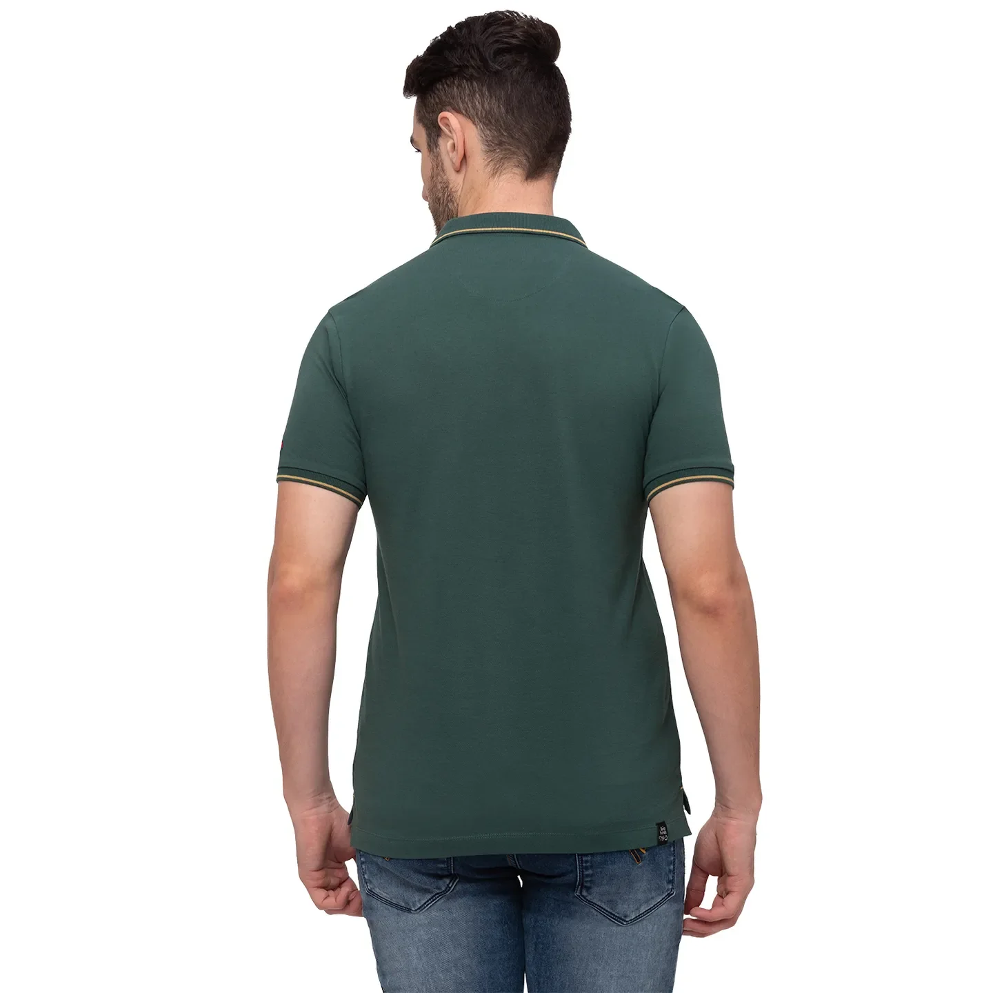 Green Regular Fit Men's Polo T-Shirt by Being Human Clothing - Image 3