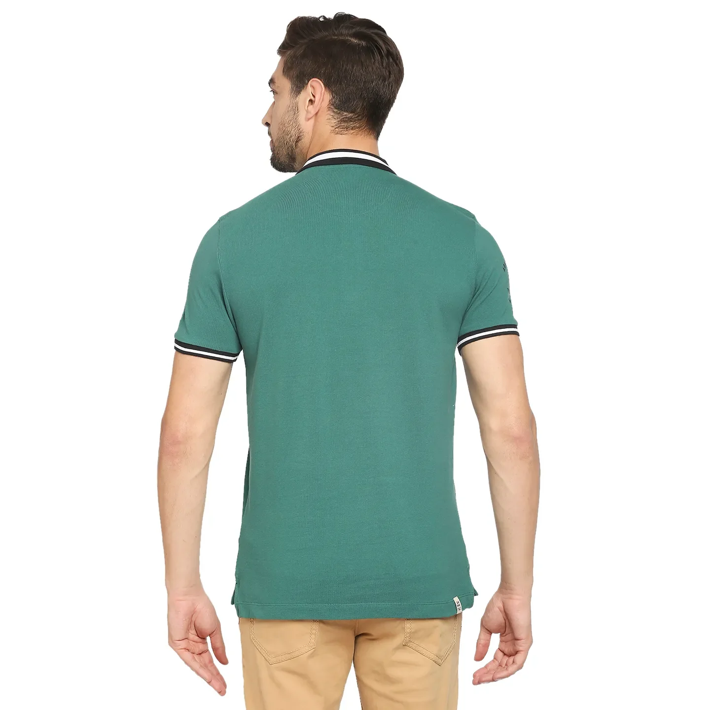 Green Regular Fit Men's Polo T-Shirt by Being Human Clothing - Image 11