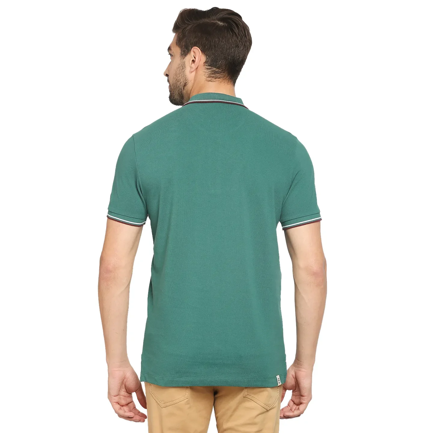 Green Regular Fit Men's Polo T-Shirt by Being Human Clothing - Image 4