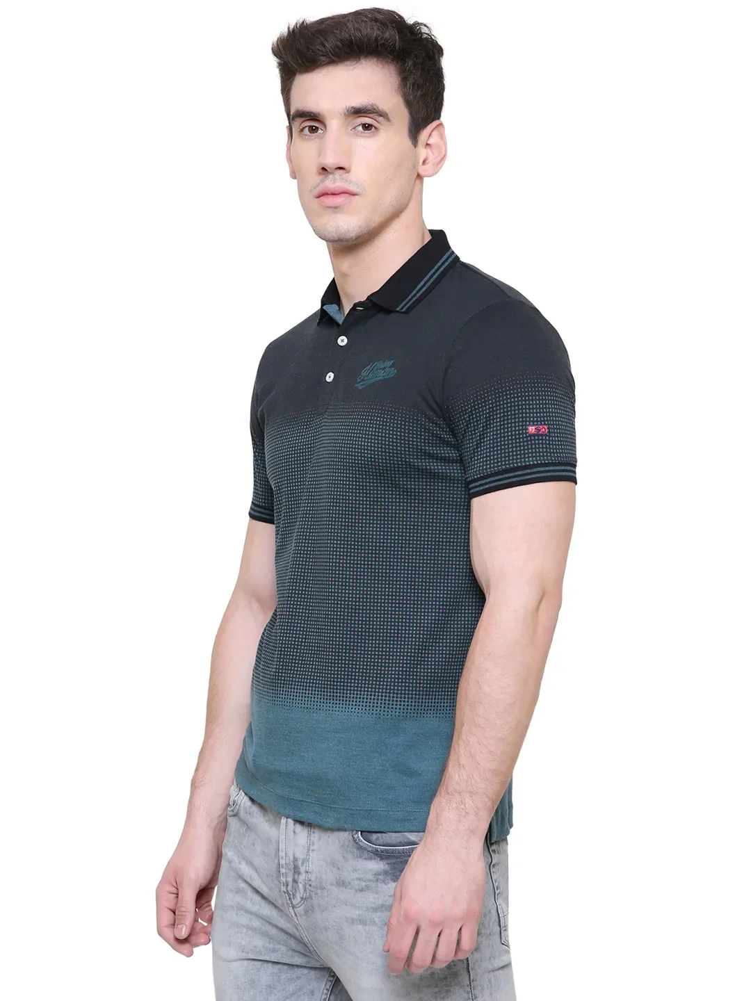 Green Regular Fit Men's Polo T-Shirt by Being Human Clothing - Image 2