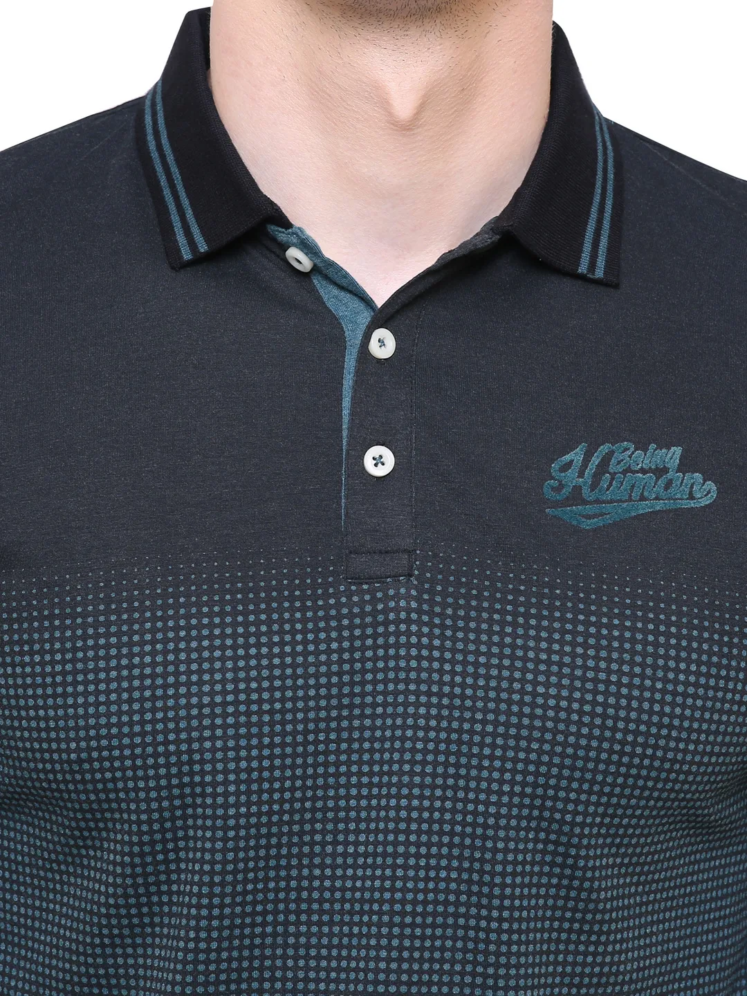 Green Regular Fit Men's Polo T-Shirt by Being Human Clothing - Image 5