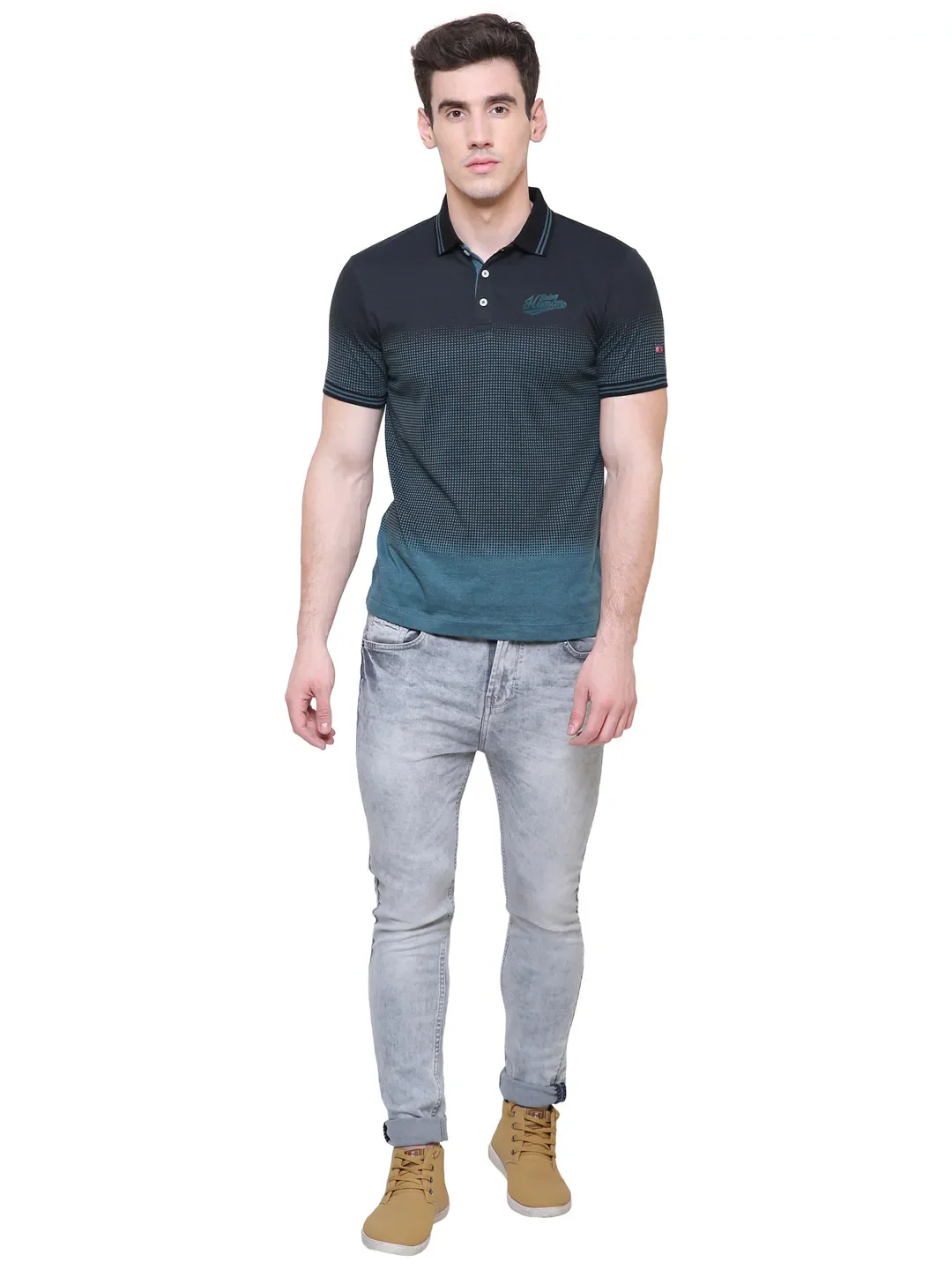Green Regular Fit Men's Polo T-Shirt by Being Human Clothing - Image 6
