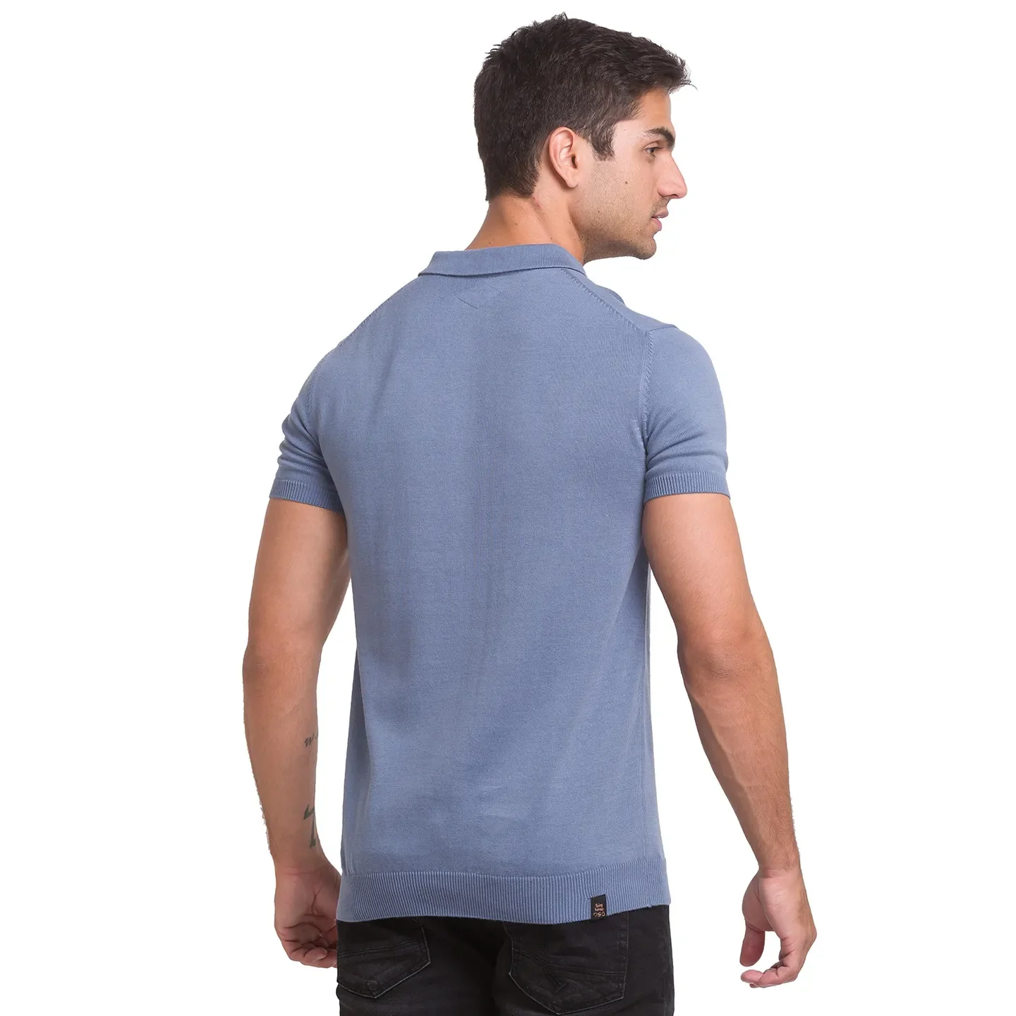 Grey Regular Fit Men's Polo T-Shirt by Being Human Clothing - Image 3