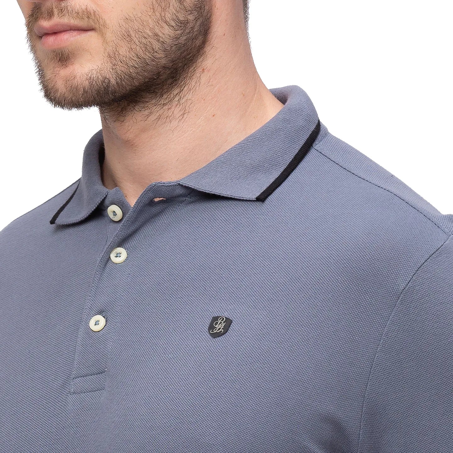 Grey Regular Fit Men's Polo T-Shirt by Being Human Clothing - Image 4