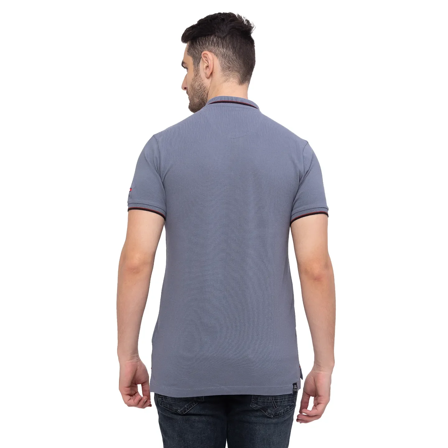 Grey Regular Fit Men's Polo T-Shirt by Being Human Clothing - Image 4