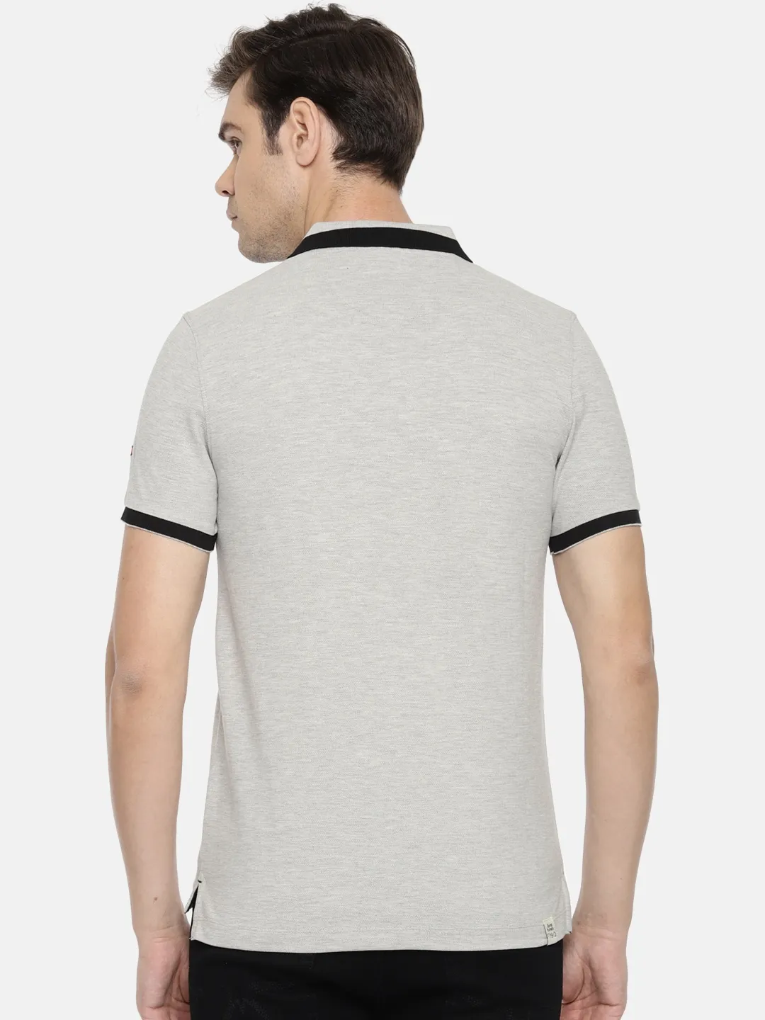 Grey Regular Fit Men's Polo T-Shirt by Being Human Clothing - Image 4