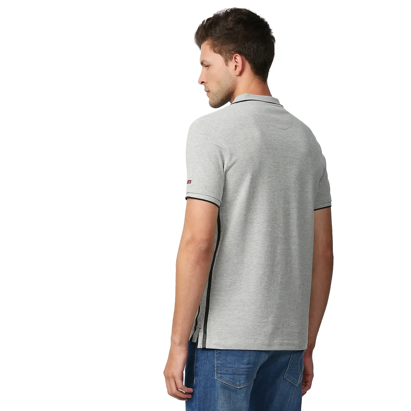 Grey Regular Fit Men's Polo T-Shirt by Being Human Clothing - Image 4