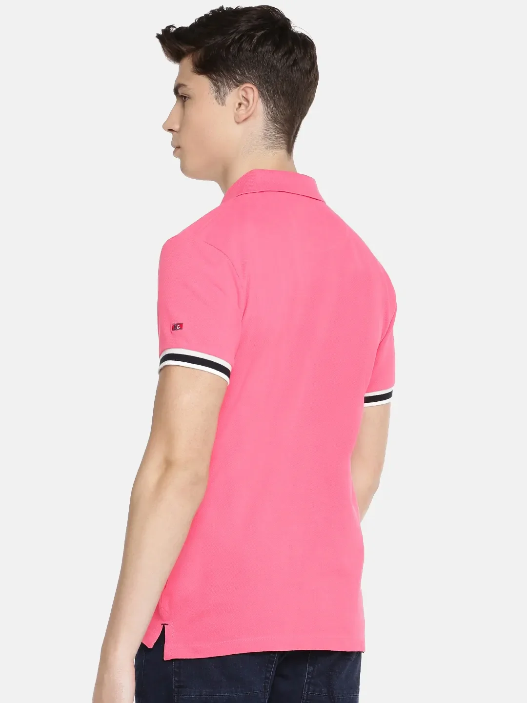 Pink Regular Fit Men's Polo T-Shirt by Being Human Clothing - Image 3