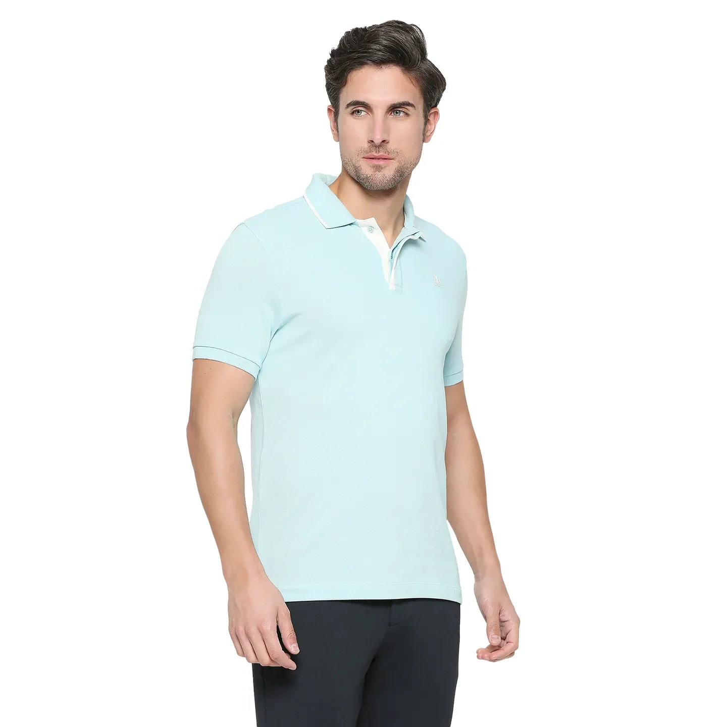 BLUE Regular Fit Men's Polo T-Shirt by Being Human Clothing - Image 3