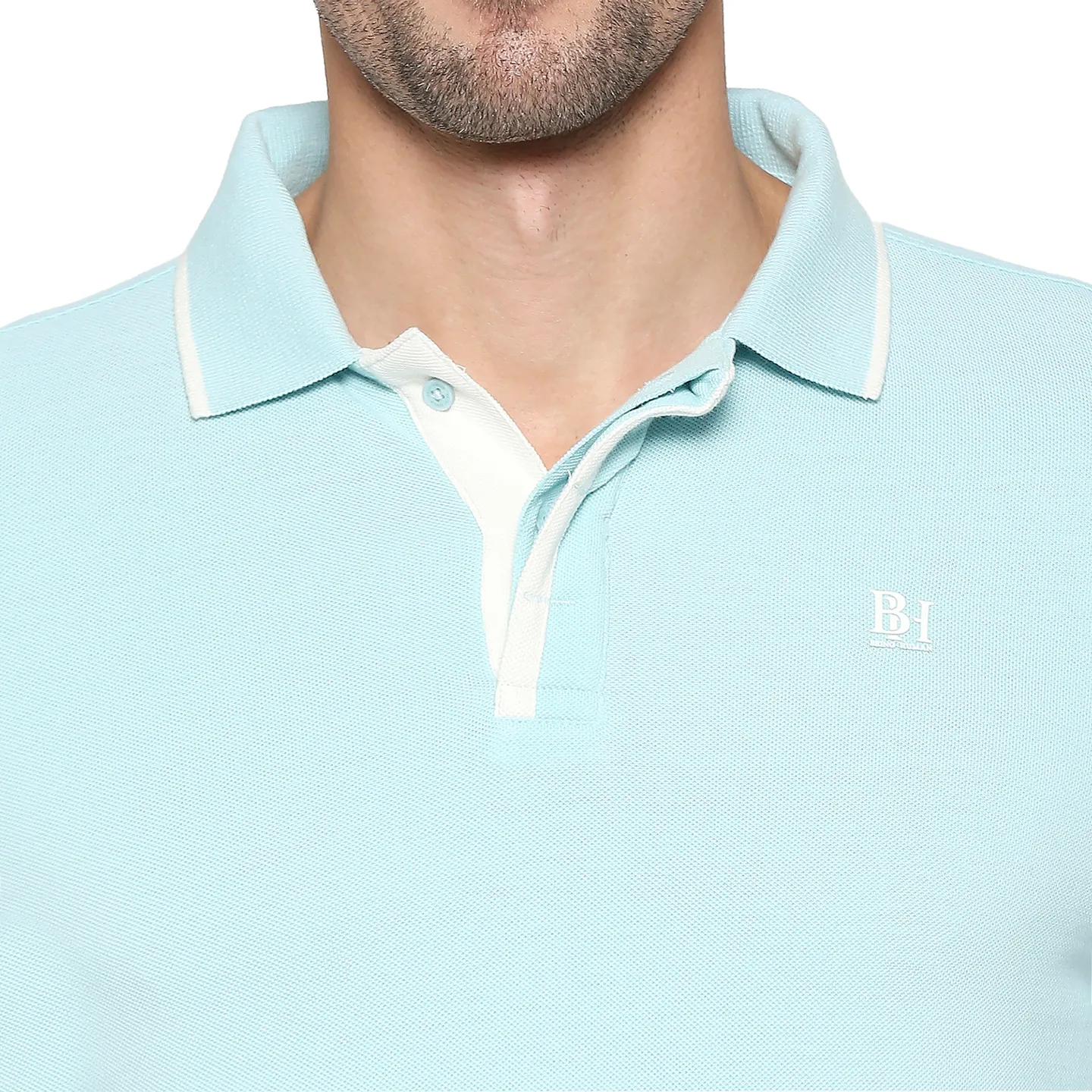 BLUE Regular Fit Men's Polo T-Shirt by Being Human Clothing - Image 5