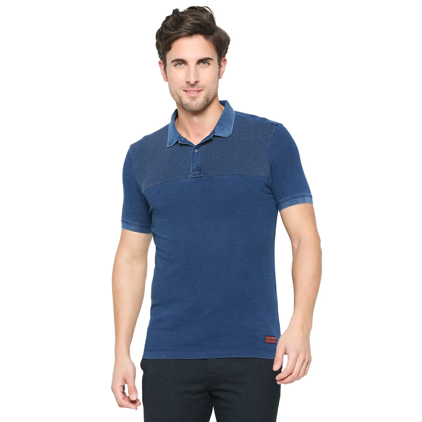 Indigo Regular Fit Men's Polo T-shirt by Being Human Clothing