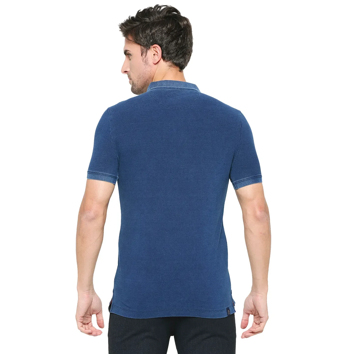 Indigo Regular Fit Men's Polo T-shirt by Being Human Clothing - Image 4