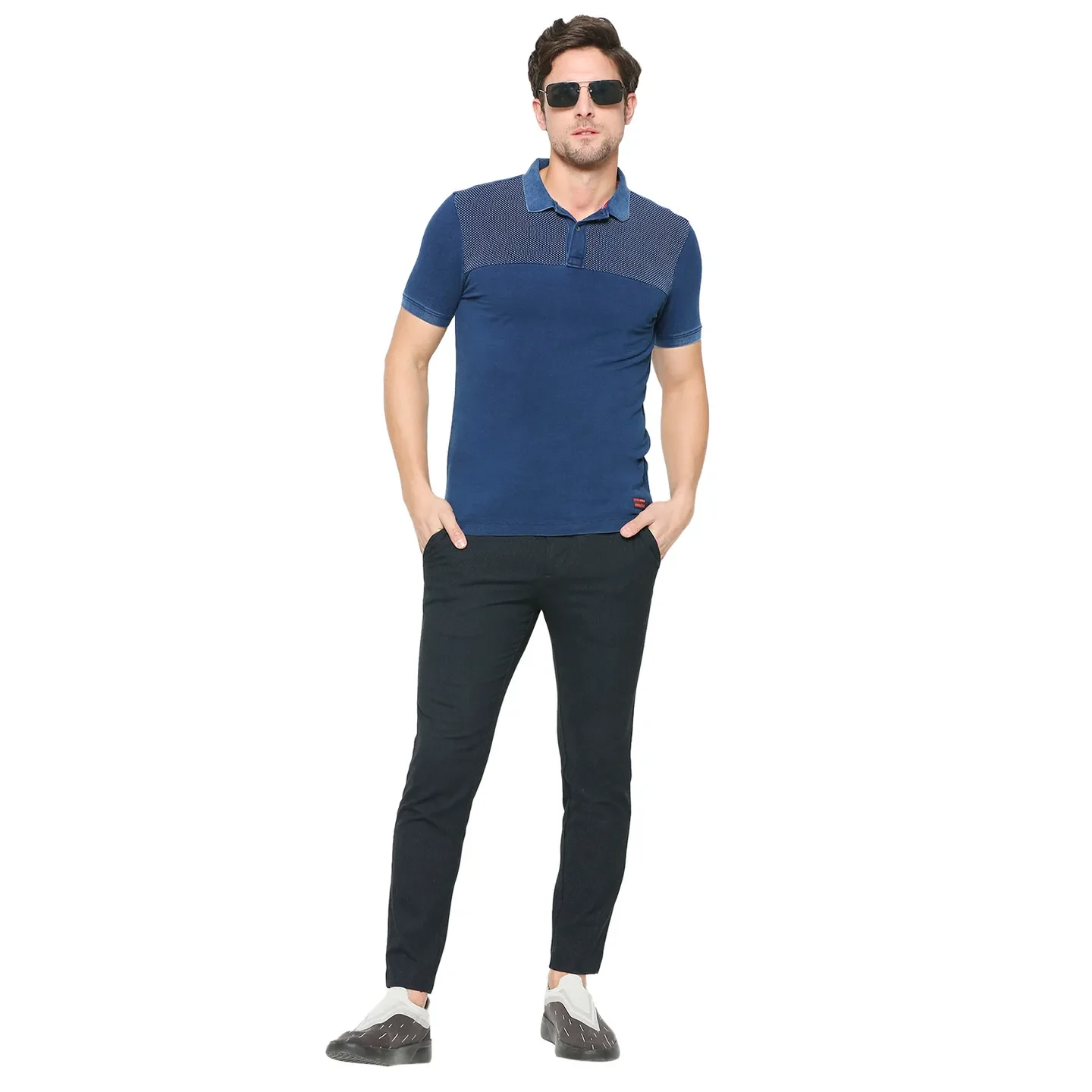 Indigo Regular Fit Men's Polo T-shirt by Being Human Clothing - Image 6