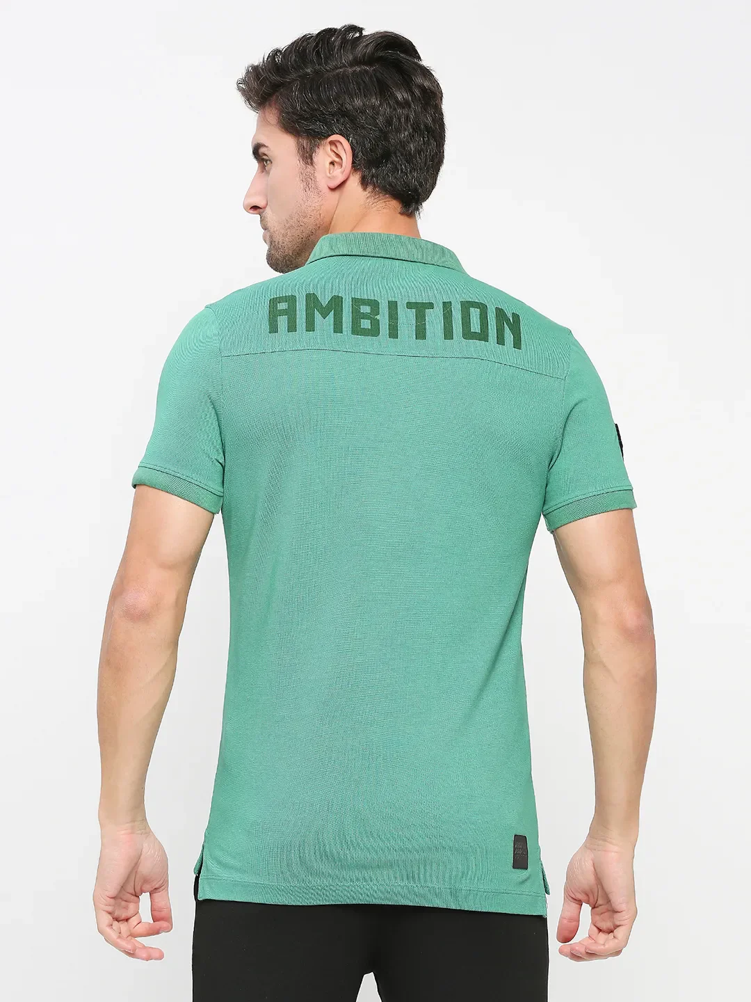 Black Regular Fit Men's Polo T-Shirt by Being Human Clothing - Image 4