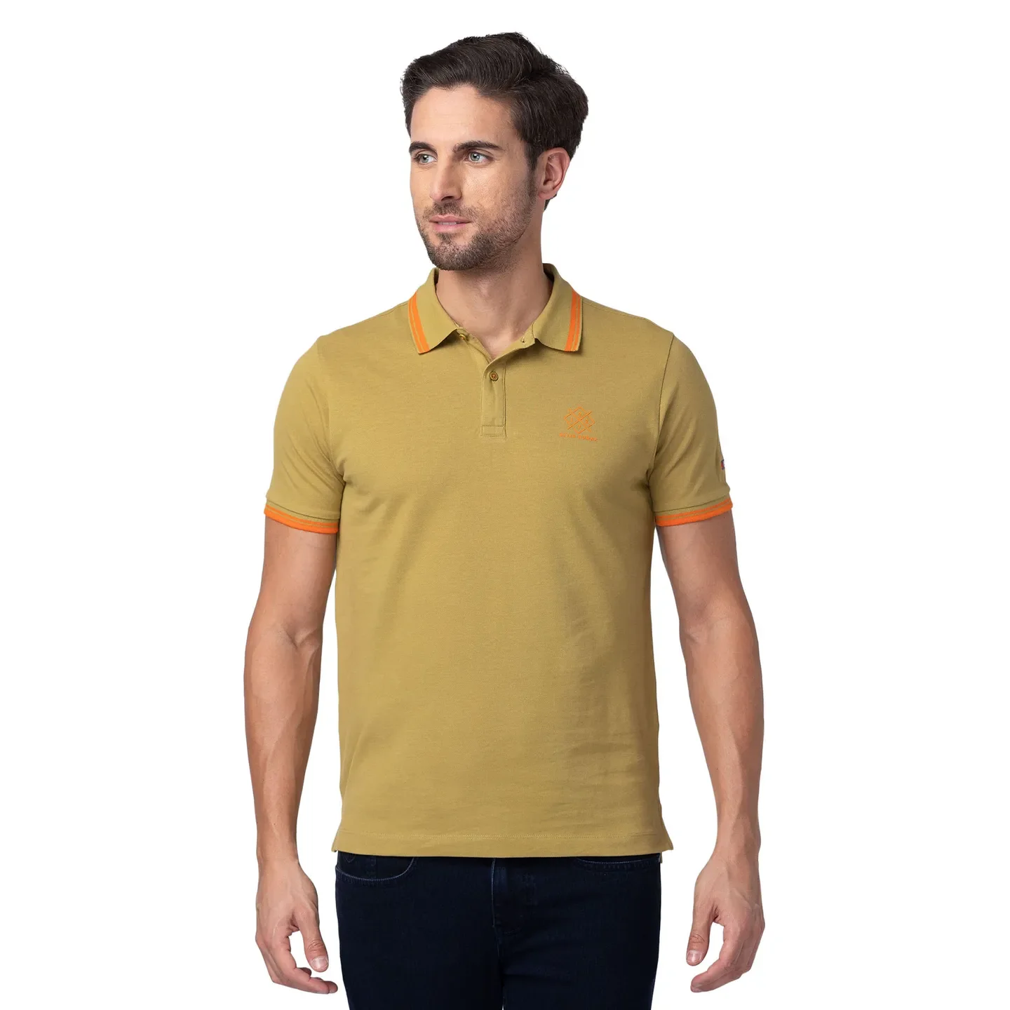 Brown Regular Fit Men's Polo T-Shirt by Being Human Clothing