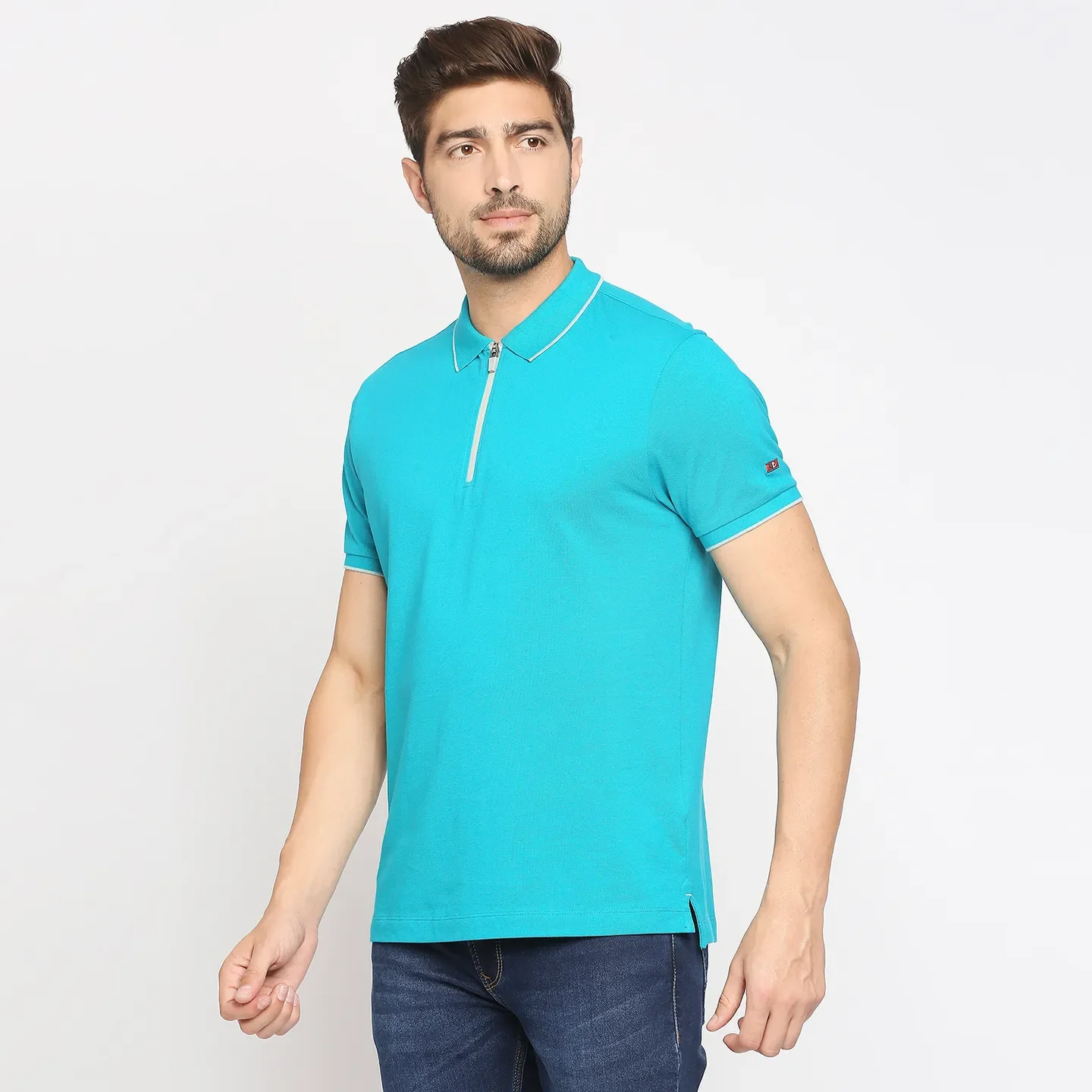 Blue Regular Fit Men's Polo T-Shirt by Being Human Clothing - Image 2