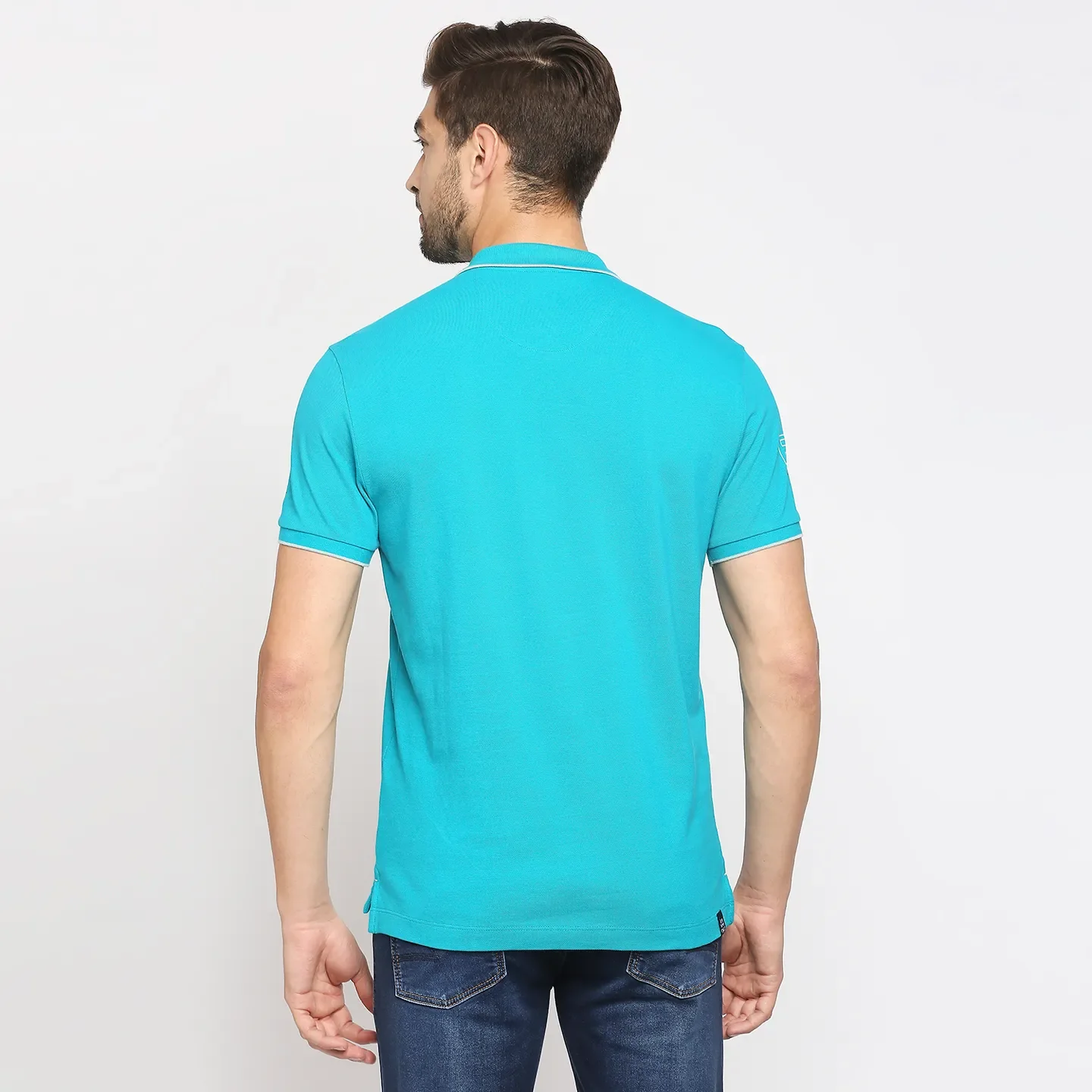 Blue Regular Fit Men's Polo T-Shirt by Being Human Clothing - Image 4