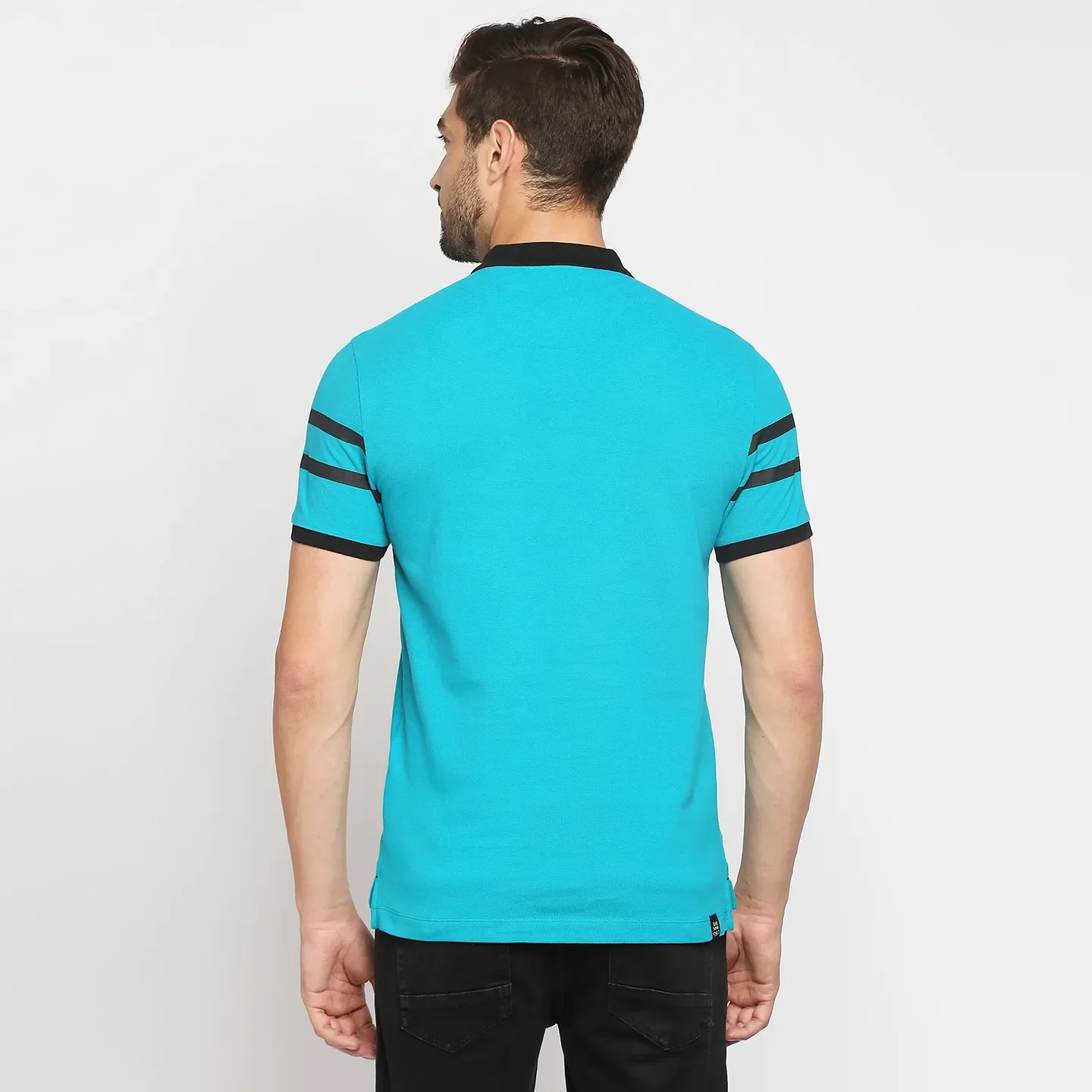 Lake Blue Regular Fit Men's Polo T-Shirt by Being Human Clothing - Image 7