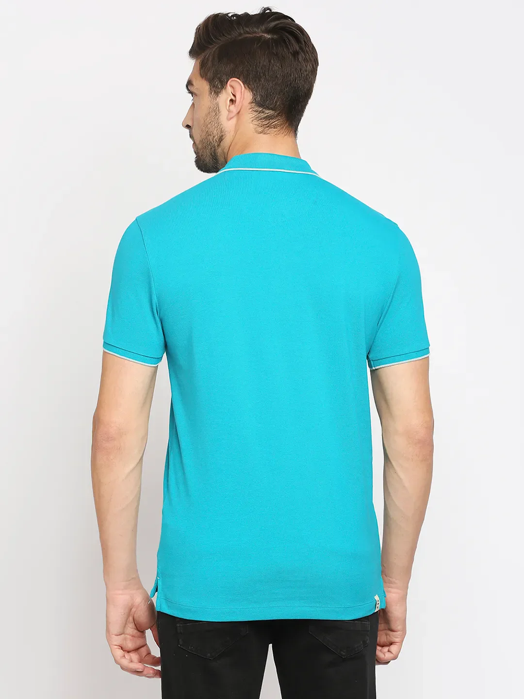 Blue Regular Fit Men's Polo T-Shirt by Being Human Clothing - Image 6