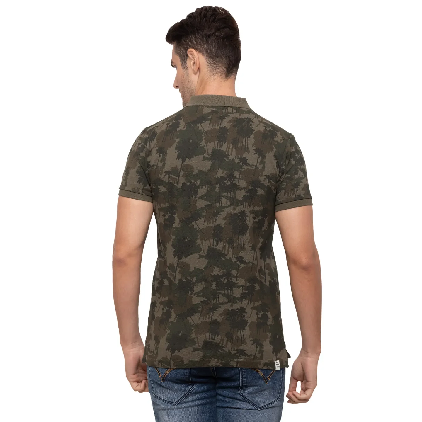 Green Regular Fit Men's Polo T-Shirt by Being Human Clothing - Image 3
