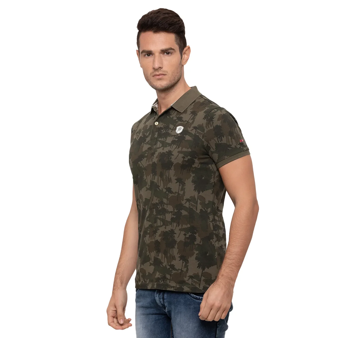 Green Regular Fit Men's Polo T-Shirt by Being Human Clothing - Image 4