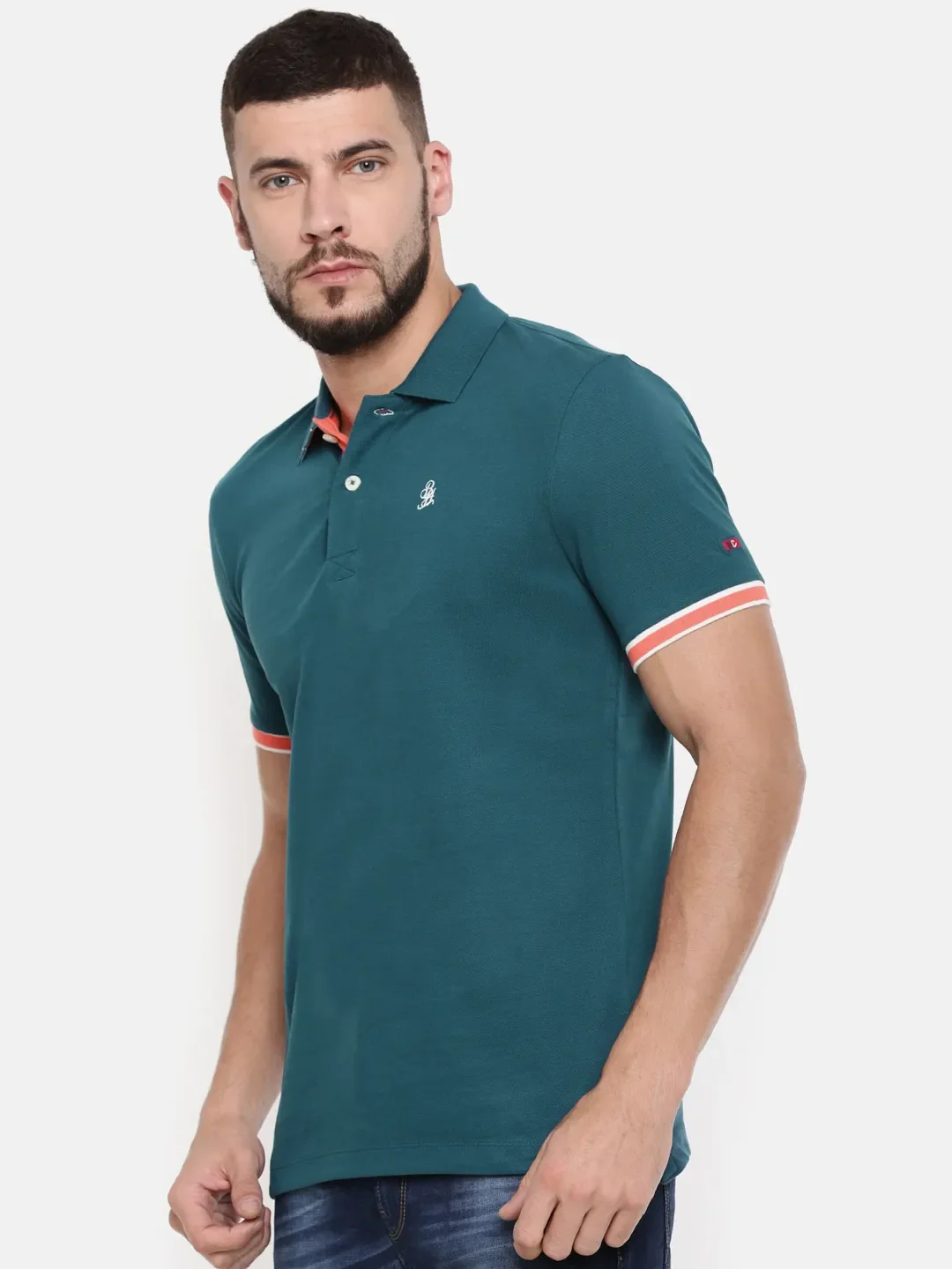 Blue Regular Fit Men's Polo T-Shirt by Being Human Clothing - Image 3