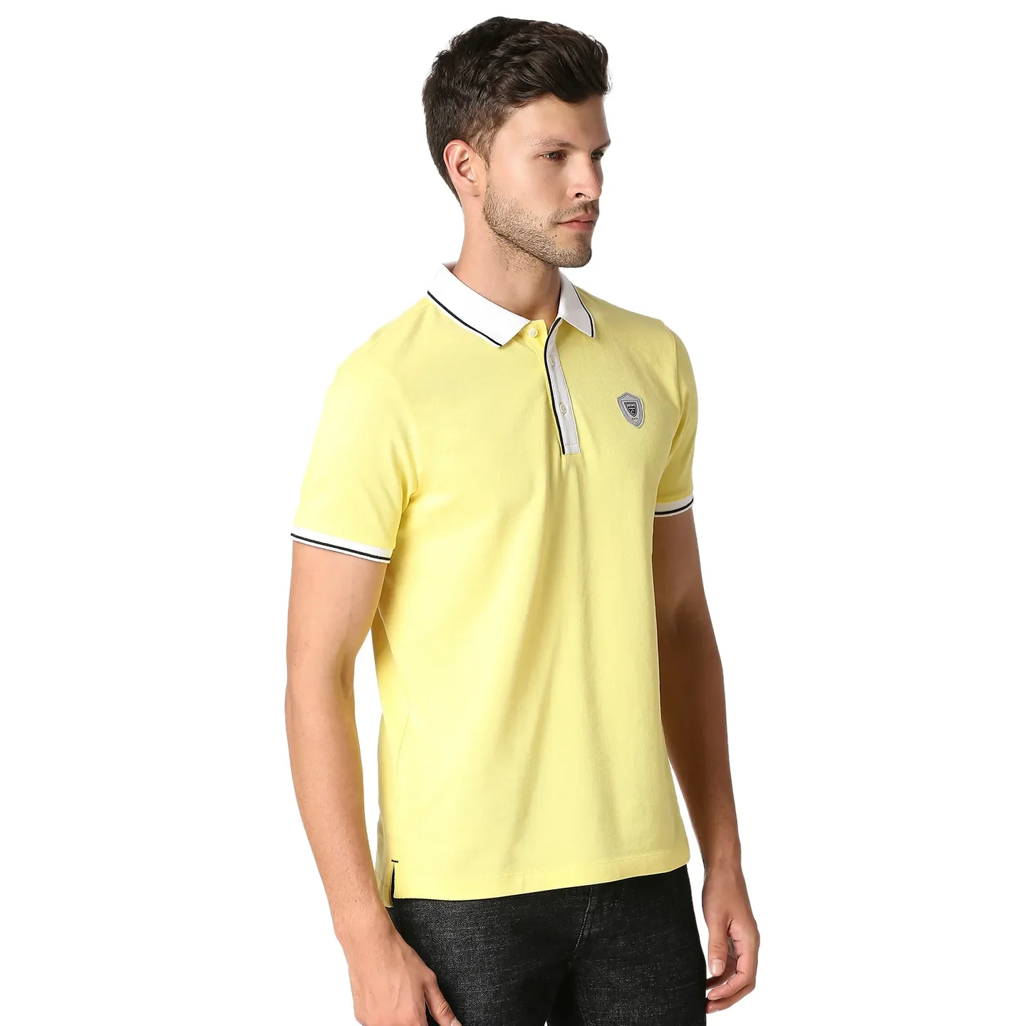 Yellow Regular Fit Men's Polo T-Shirt by Being Human Clothing - Image 3