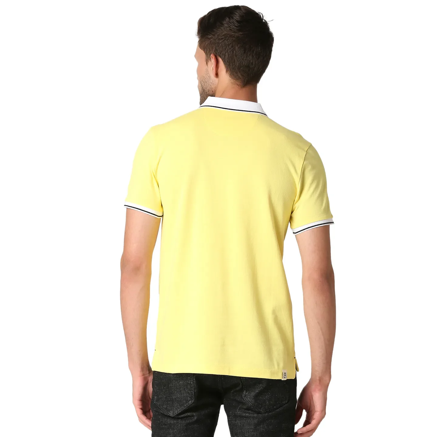 Yellow Regular Fit Men's Polo T-Shirt by Being Human Clothing - Image 4
