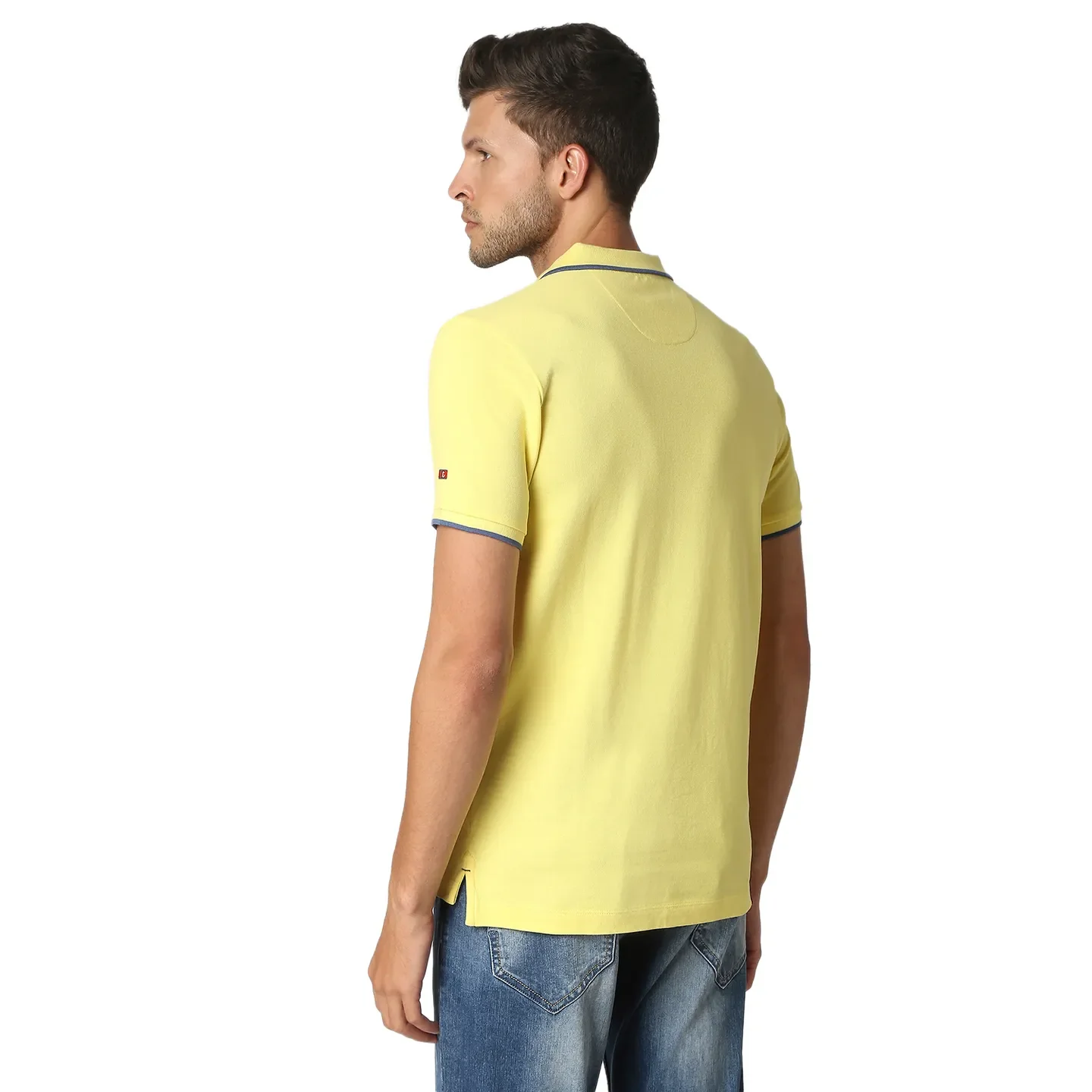 Yellow Regular Fit Men's Polo T-Shirt by Being Human Clothing - Image 4