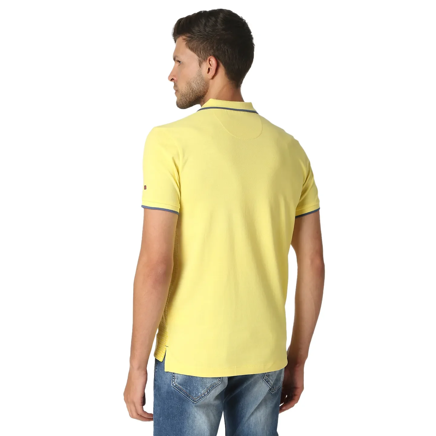 Yellow Regular Fit Men's Polo T-Shirt by Being Human Clothing - Image 4