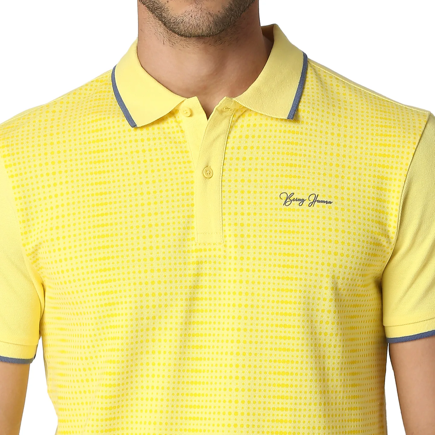 Yellow Regular Fit Men's Polo T-Shirt by Being Human Clothing - Image 5