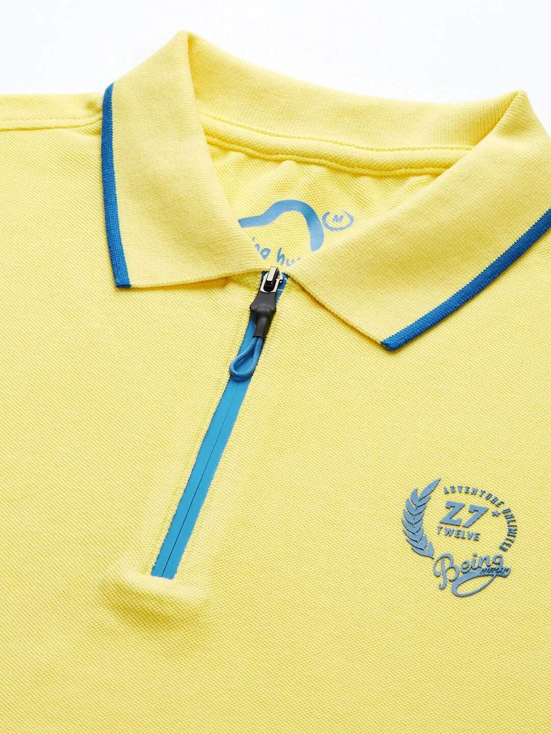 Yellow Regular Fit Men's Polo T-Shirt by Being Human Clothing - Image 4